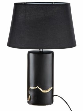lampe céramique noir et doré