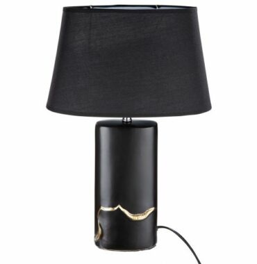 lampe céramique noir et doré