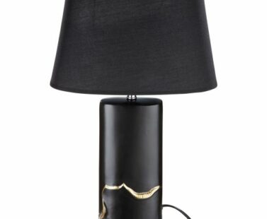 lampe céramique noir et doré