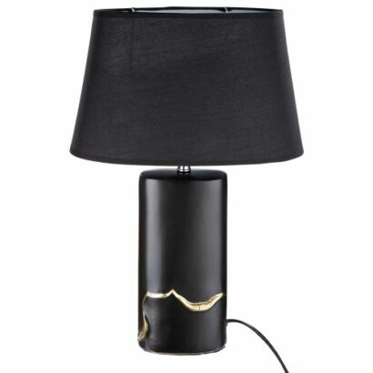 lampe céramique noir et doré
