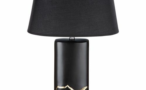 lampe céramique noir et doré