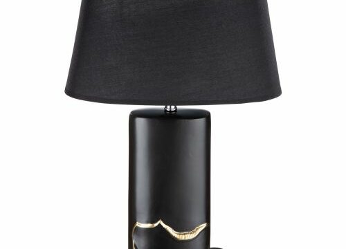 lampe céramique noir et doré