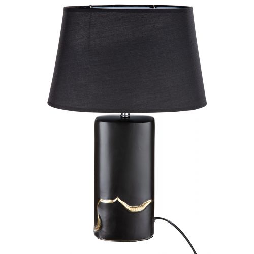lampe céramique noir et doré