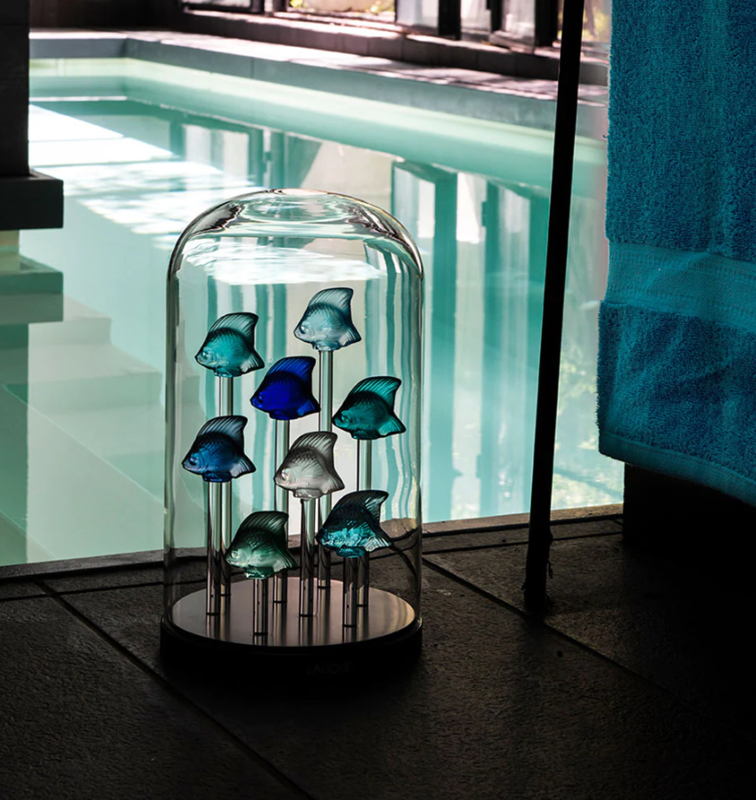 LALIQUE - Poisson cristal turquoise clair