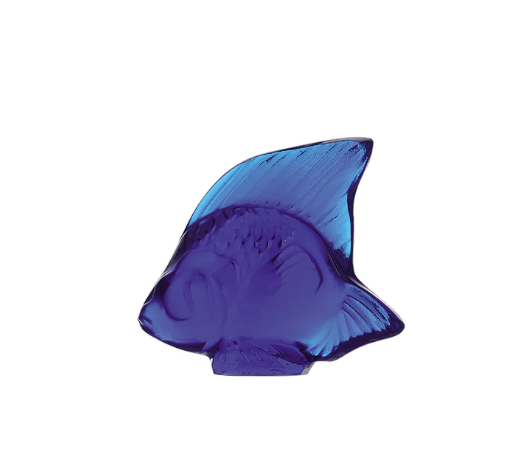 LALIQUE - Poisson cristal Bleu saphir