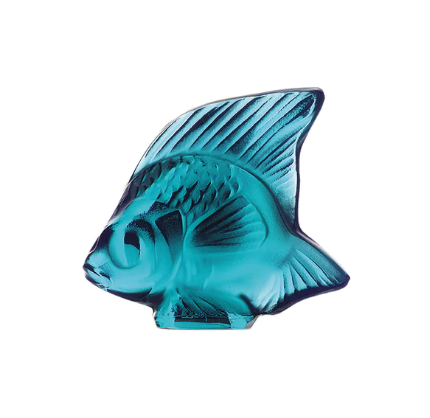LALIQUE - Poisson cristal turquoise