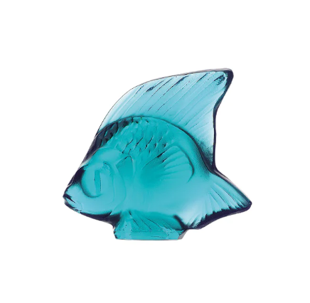 LALIQUE - Poisson cristal turquoise clair