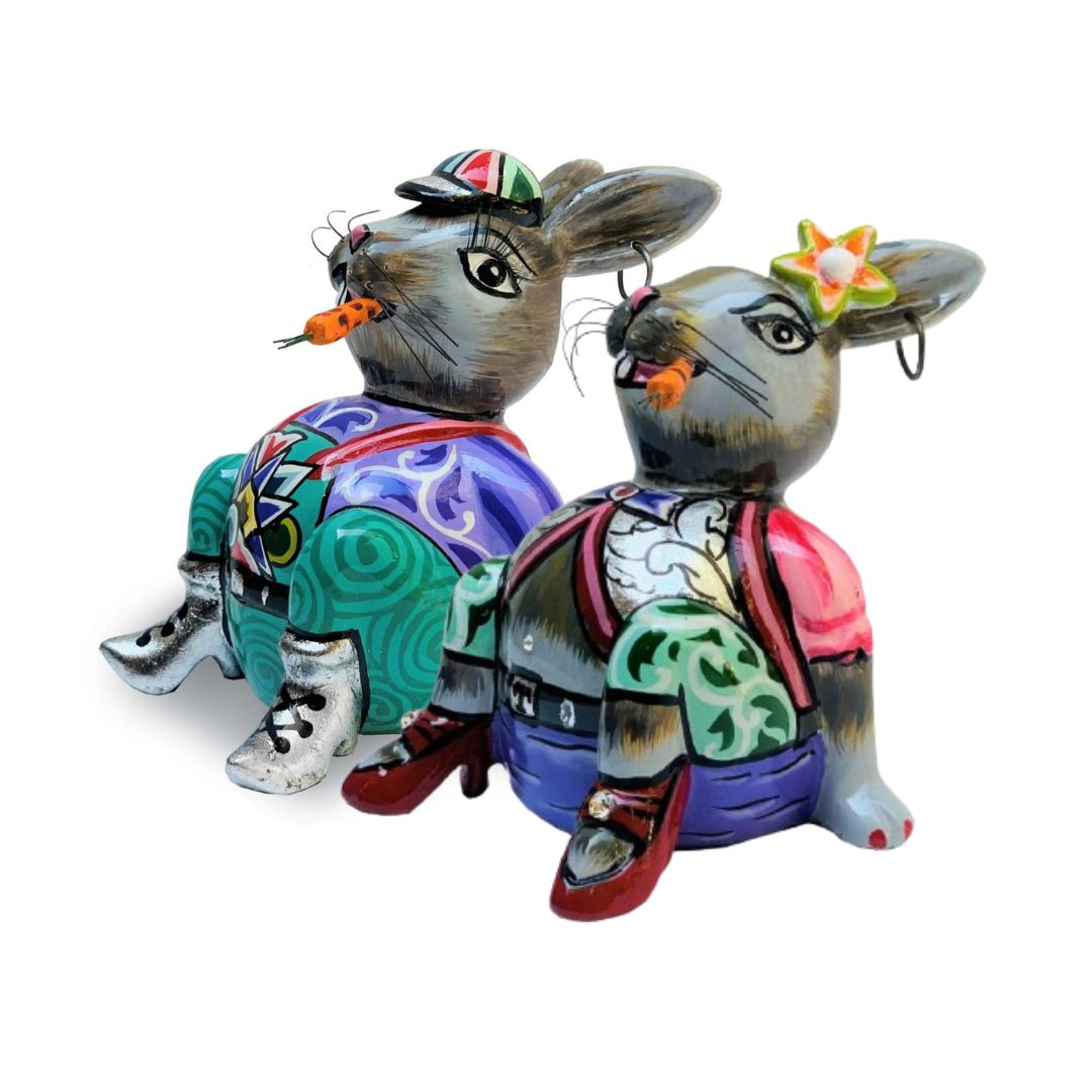 TOMS DRAG - Lapins "Nico et Nicky" gris (L'unité)