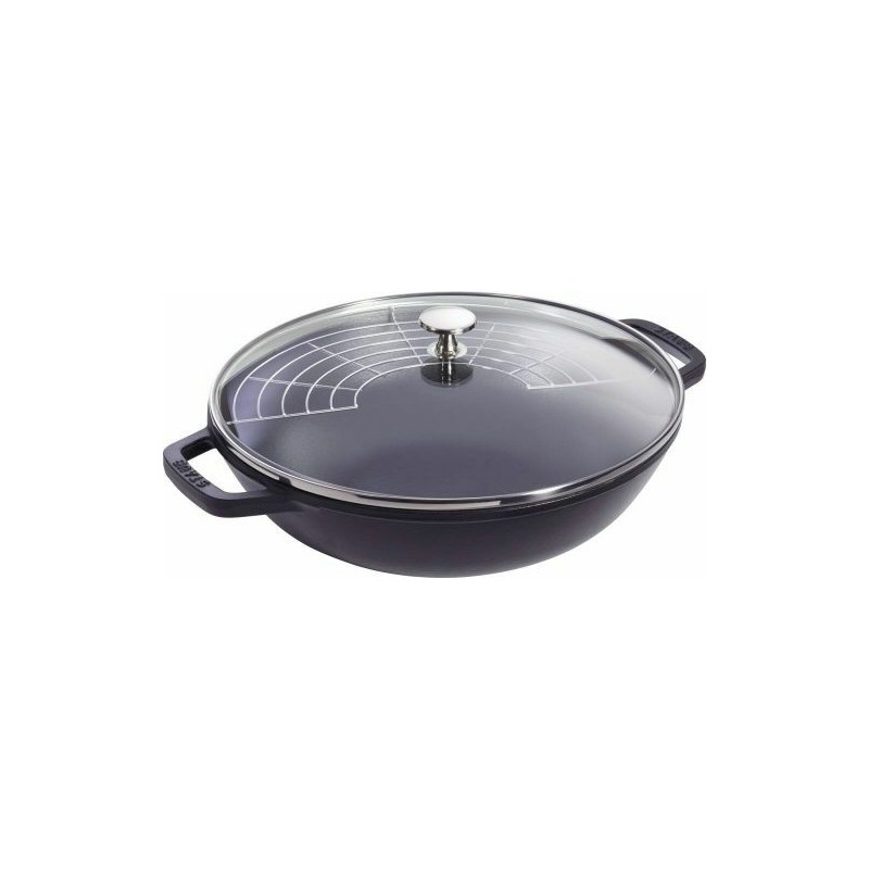 STAUB - Wok en fonte + couvercle/grille - Ø30cm